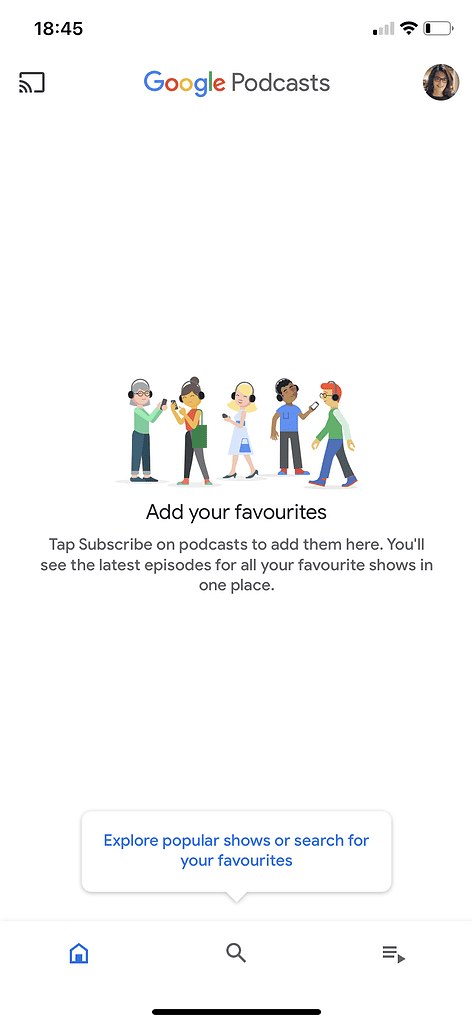 Google Podcast favorites