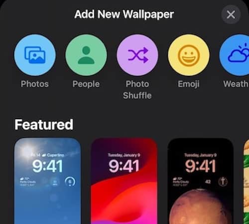 Add New Wallpaper Screen Home Screen Wallpaper Apple