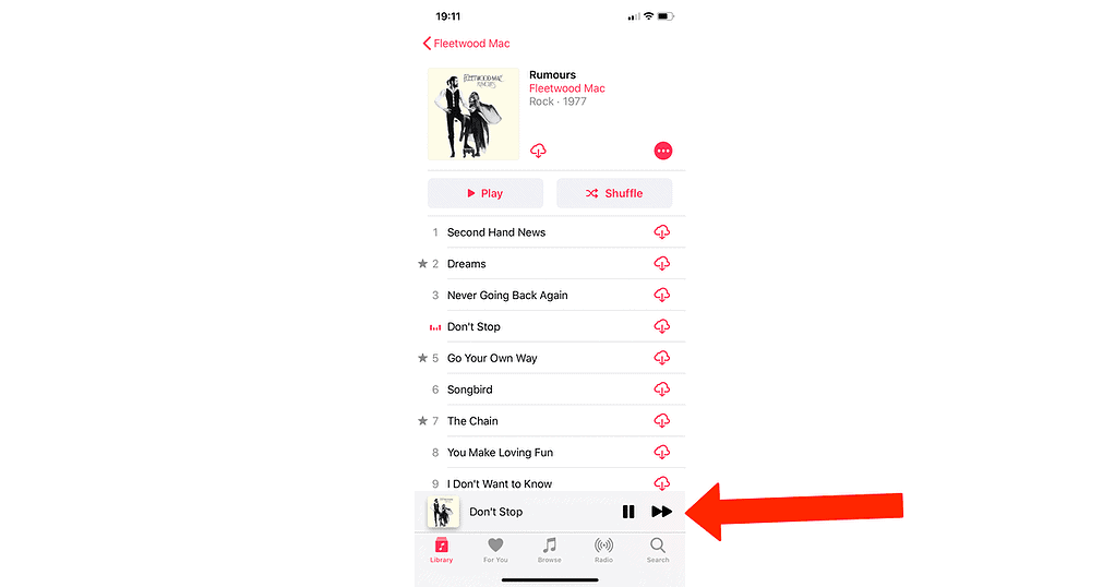 Apple Music lyrics on iPhone