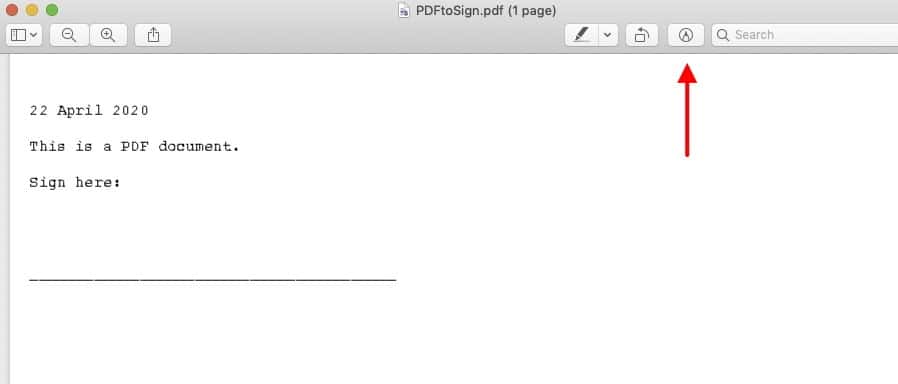 PDF doc for signature.