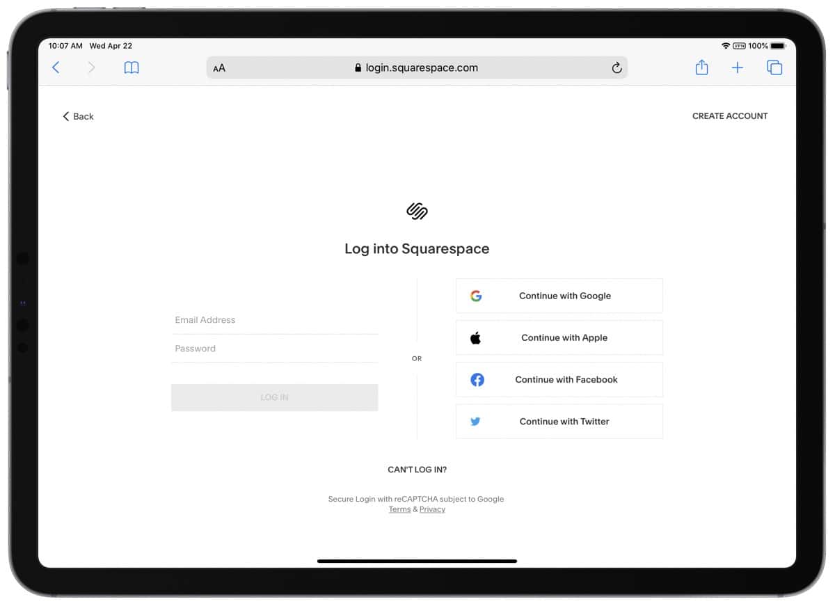 Sign In with Apple on Squarespace