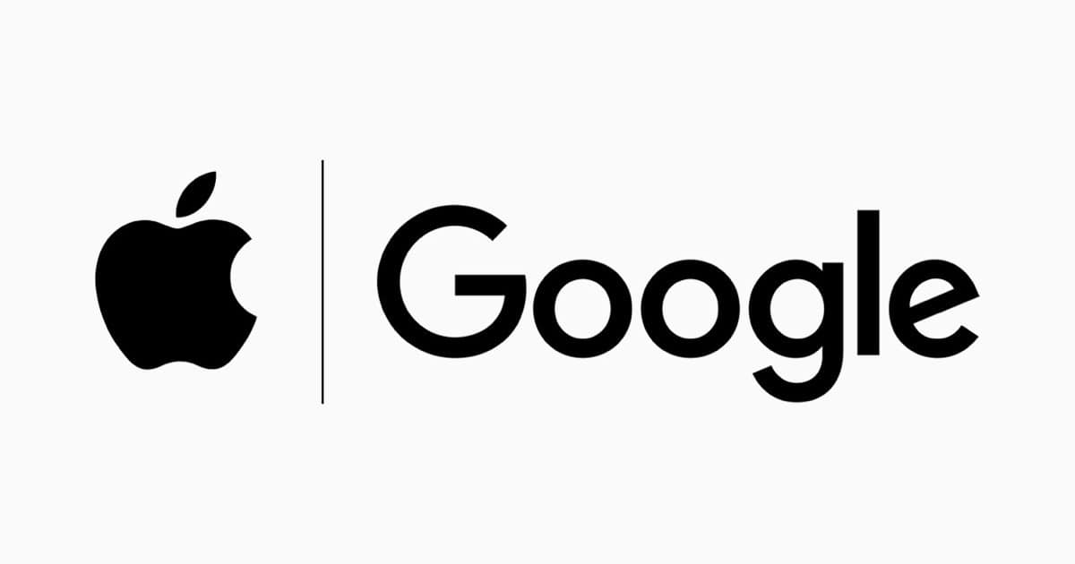 Apple logo with google logo