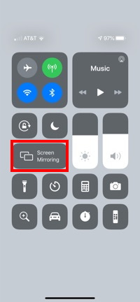 iPhone Control Center