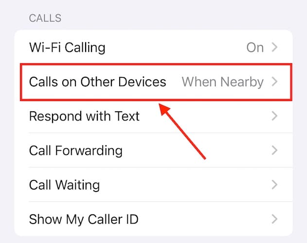Allow Calls on Other Devices