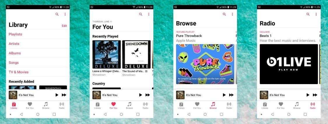 Apple Music on Android Has the Same Tabs as on iOS