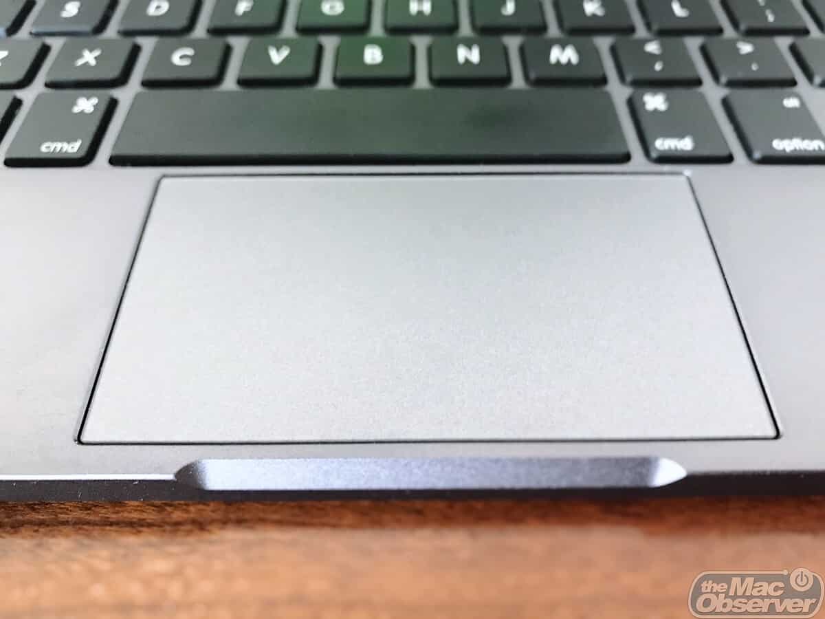 Brydge pro+ review Showing the trackpad