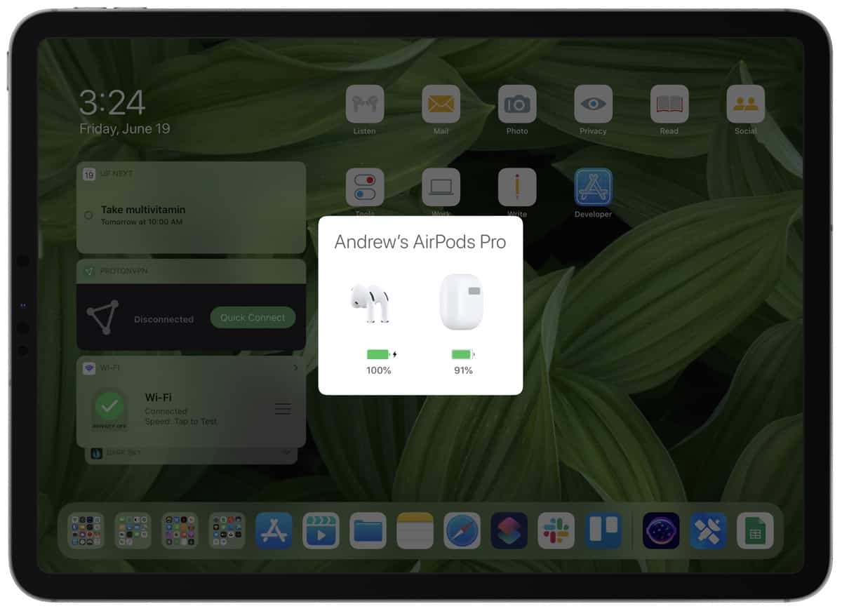 Screenshot showing How to pair airpods on iPad.