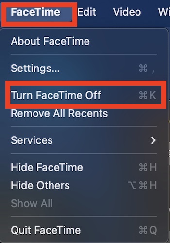 Turn FaceTime off