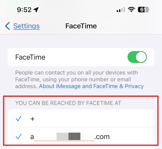 You can be reached via FaceTime
