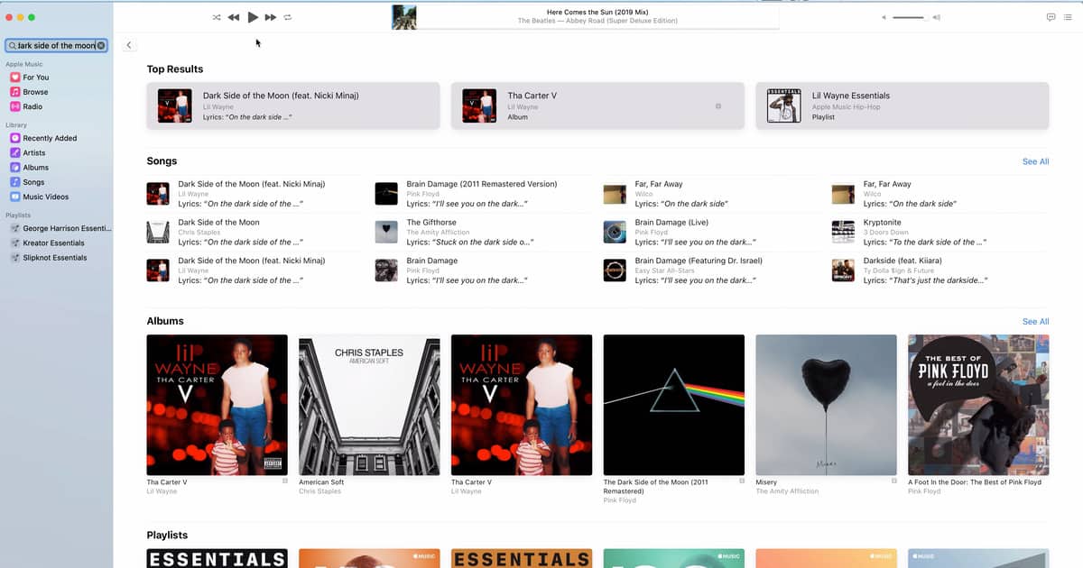 Apple Music Lyrics Search