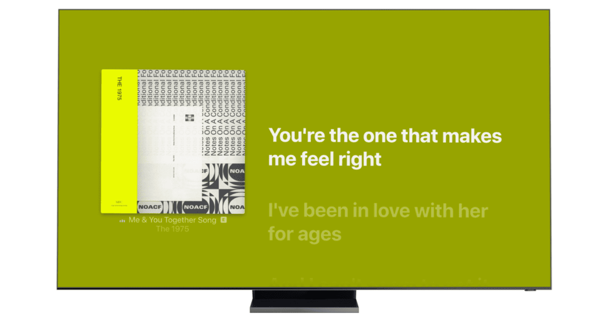 Apple Music lyrics on Samsung Smart TV