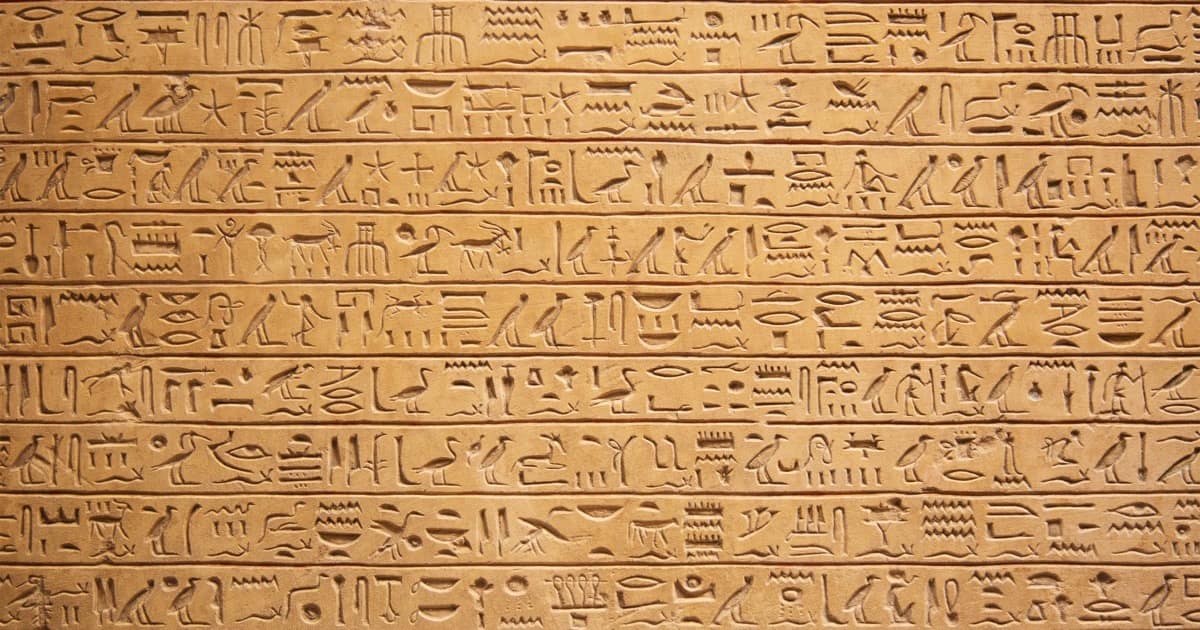Photo of Egyptian hieroglyphs
