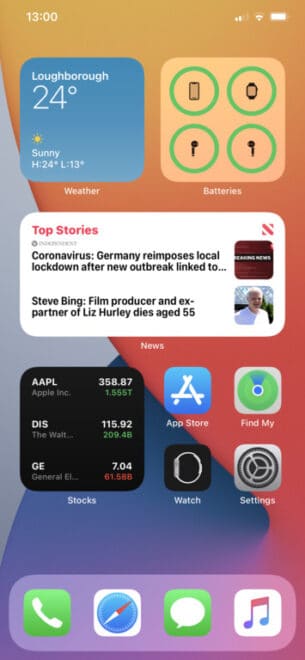 Widgets in ios 14