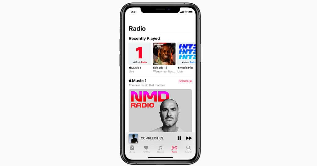 Apple Musc radio on an iPhone