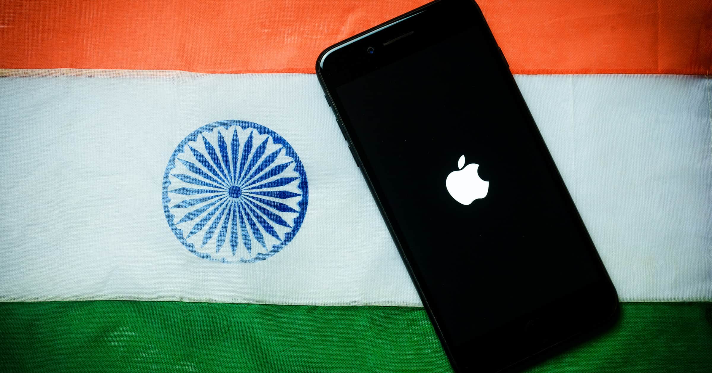 Apple iPhone on Indian flag