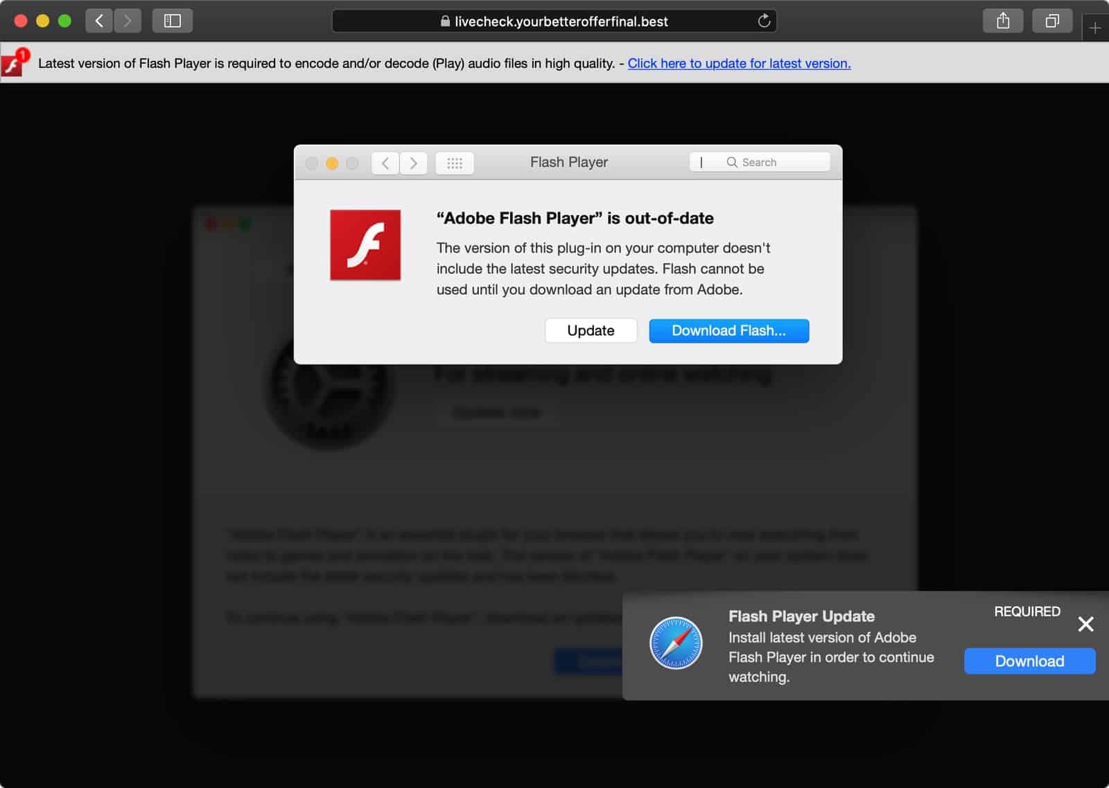 OSX.Shlayer adobe flash install page