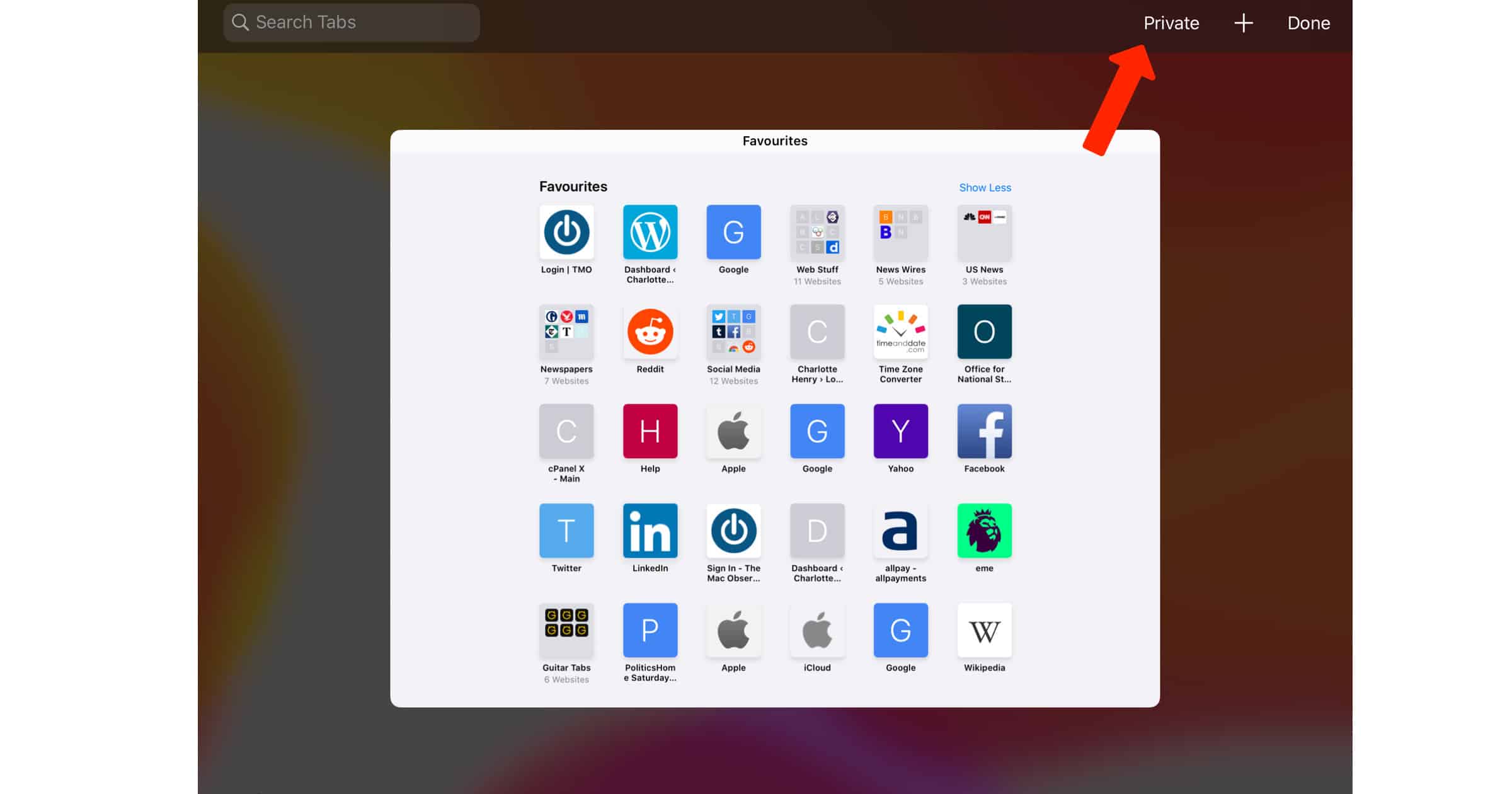 privat browser safari ipad