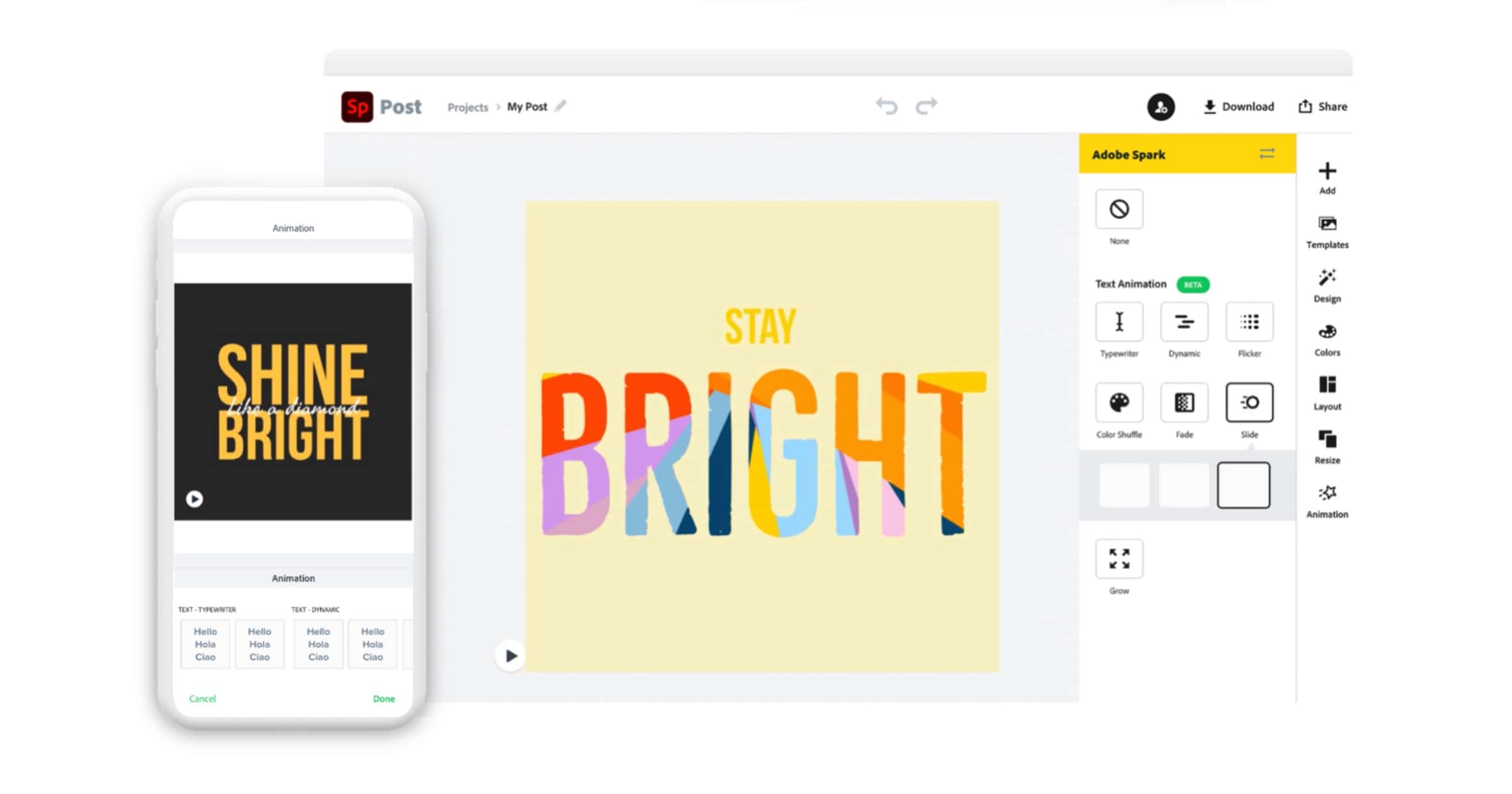 Adobe Spark Adds Animations for Web Tools, New Asset Management