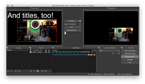 OBS is a free video switcher and effects box for the Mac.