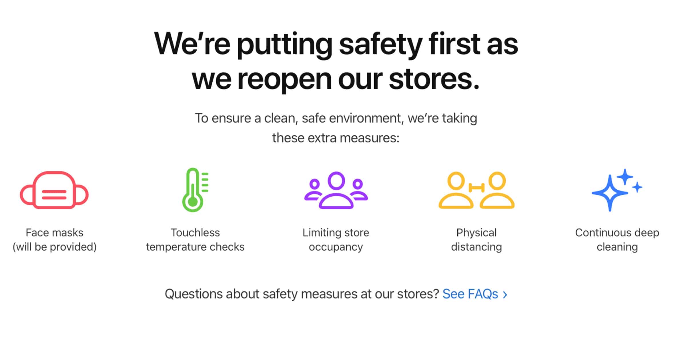 Apple Store Safety COVID-19 steps