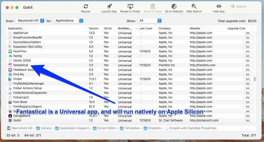 Apps like Fantastical are Universal and run natively on Intel and Apple Silicon Macs