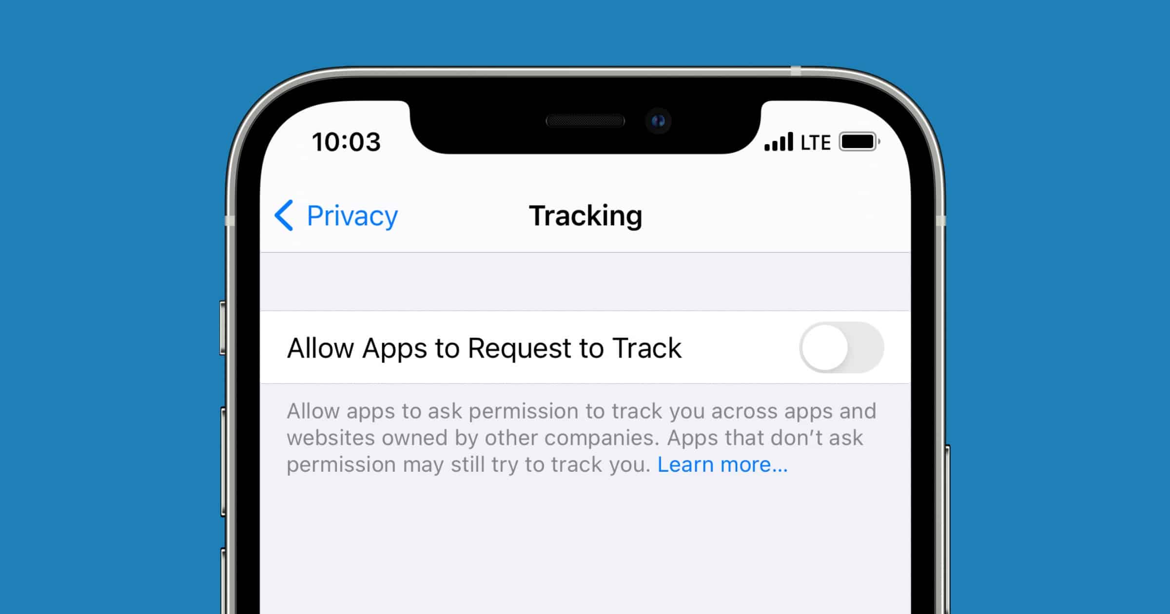 iOS 14 app tracking toggle