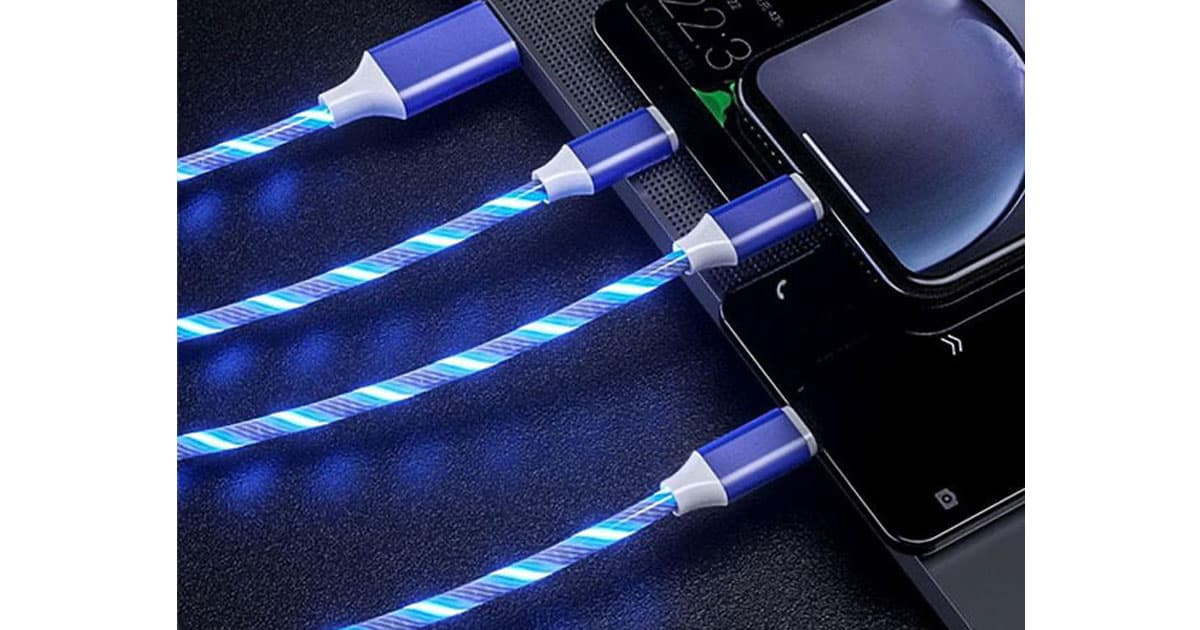 LED Light 3-in-1 Micro/Type-C/Lightning Charger Cable: $11.95