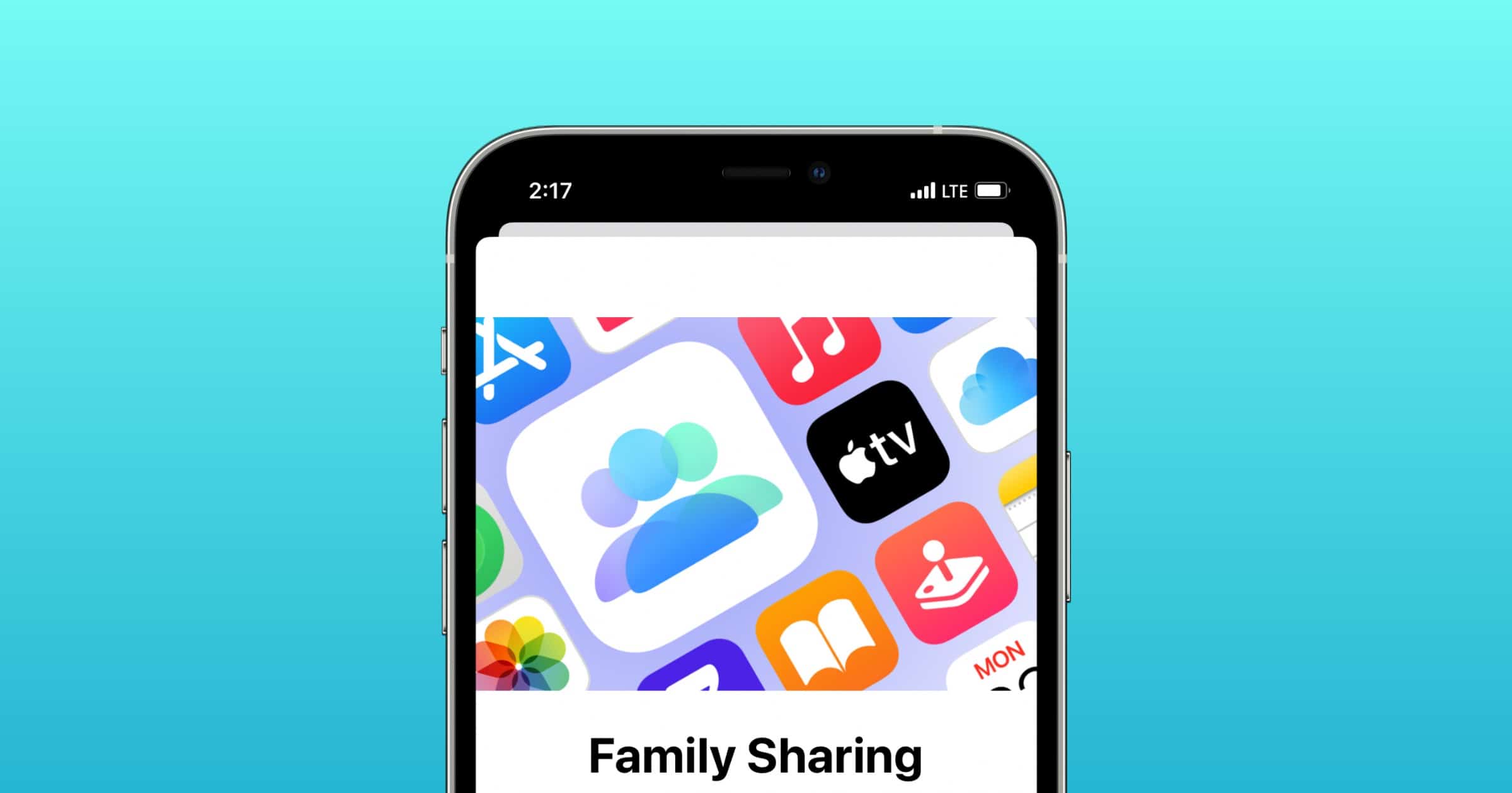 Apple family sharing on iPhone