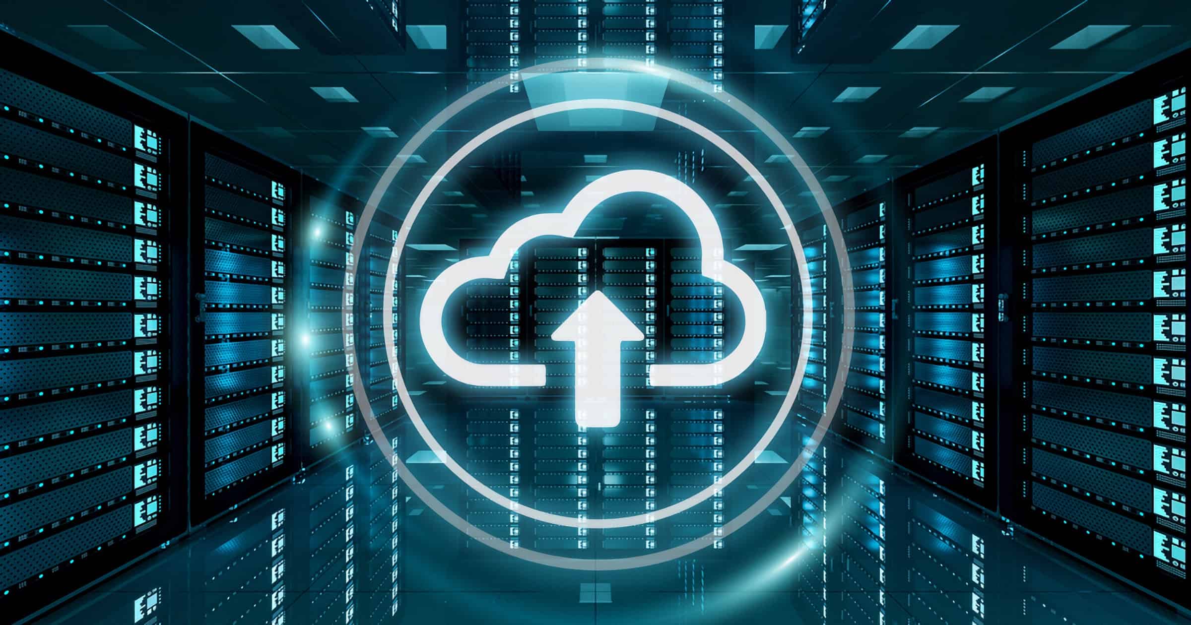 Cloud storage Icon in a data center