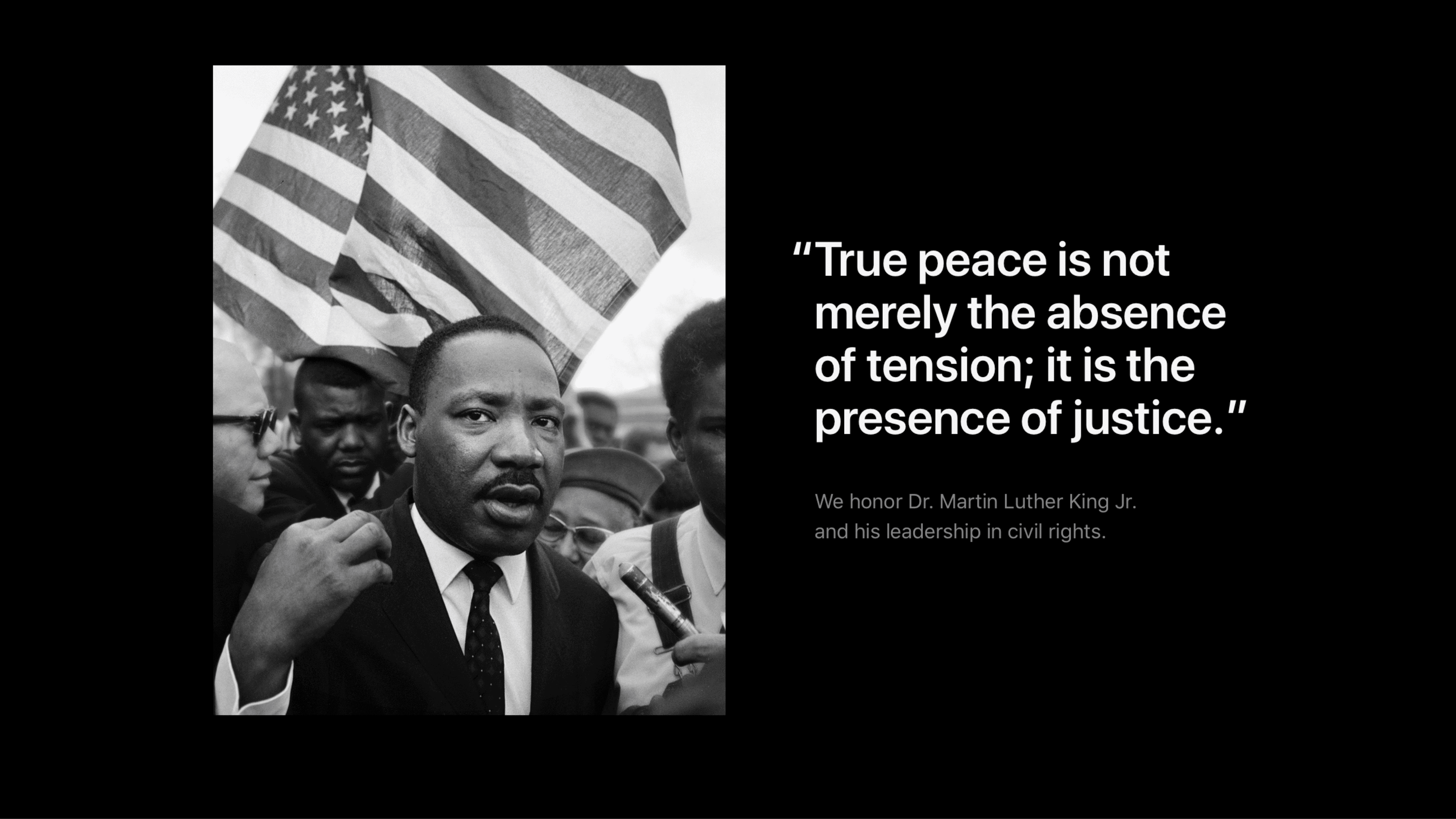 Apple Homepage Marks Martin Luther King Day