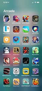 The Arcade folder in my iPhone's App Library.