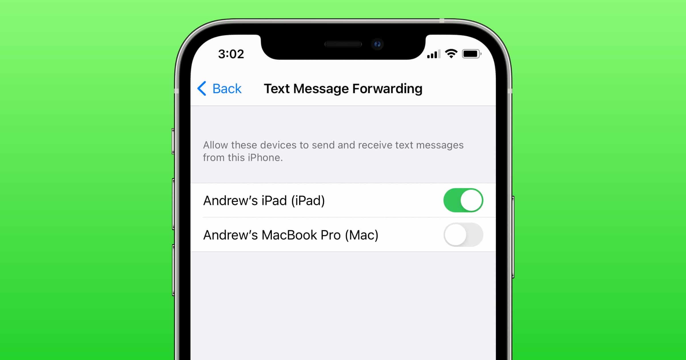 how to send text from macbook to a cellphone