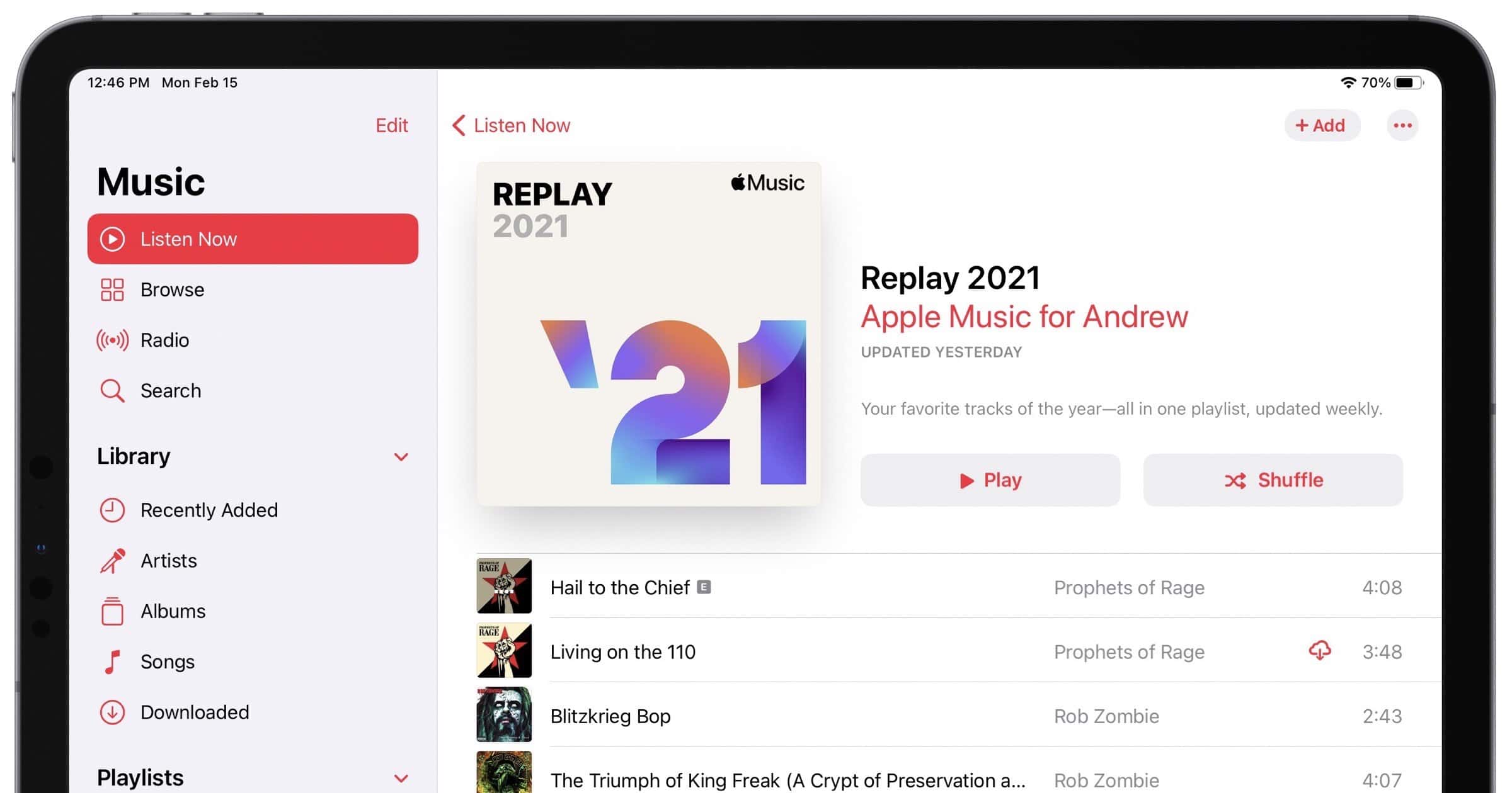 Apple Music replay 2021