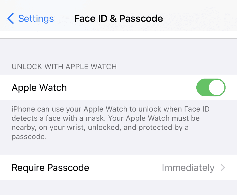 Apple Watch iPhone unlock