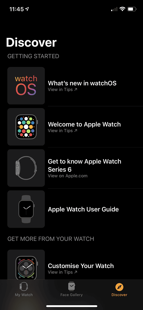 Watch App in iOS 14.4