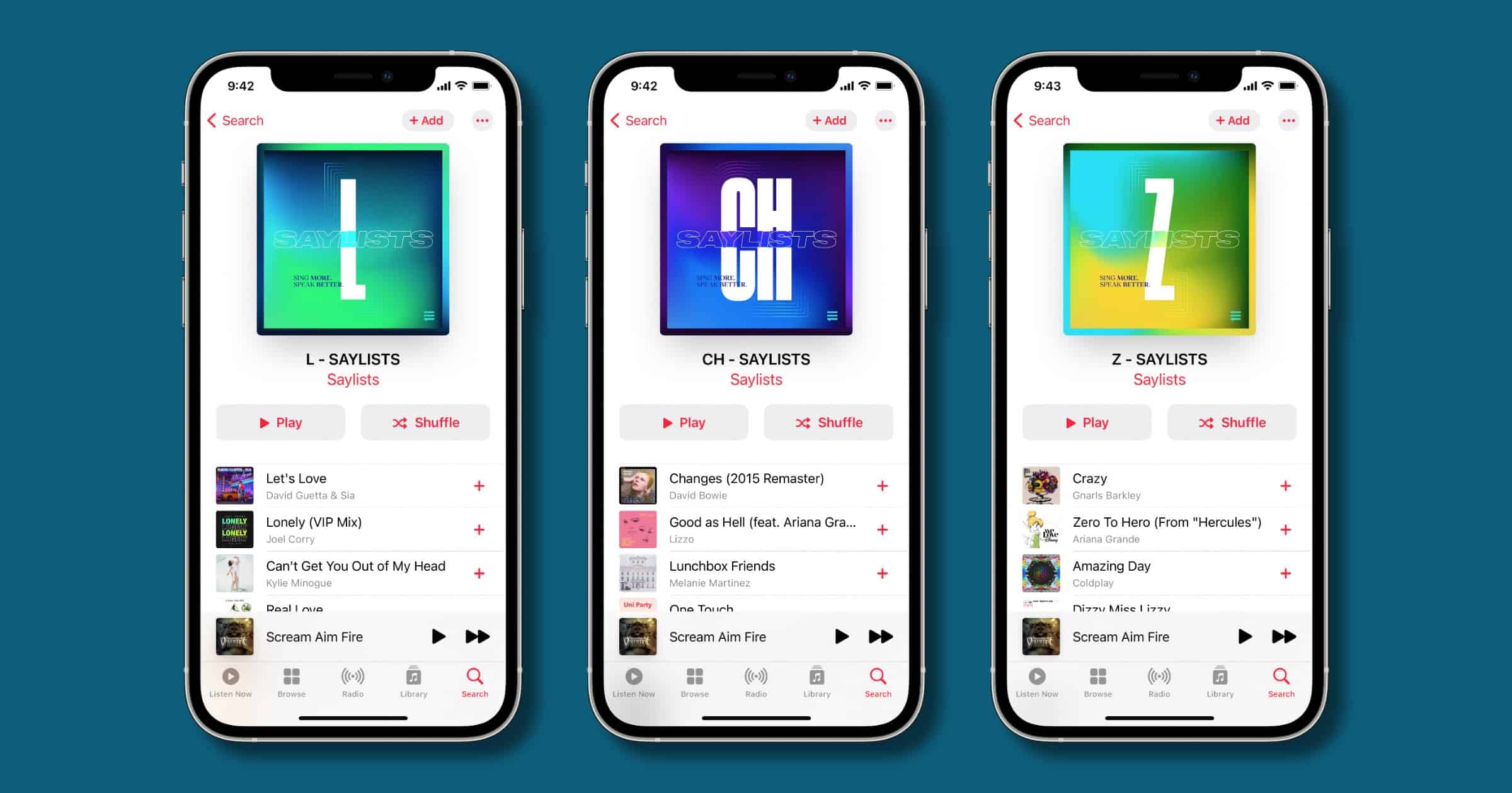 Apple Music saylists on iPhone