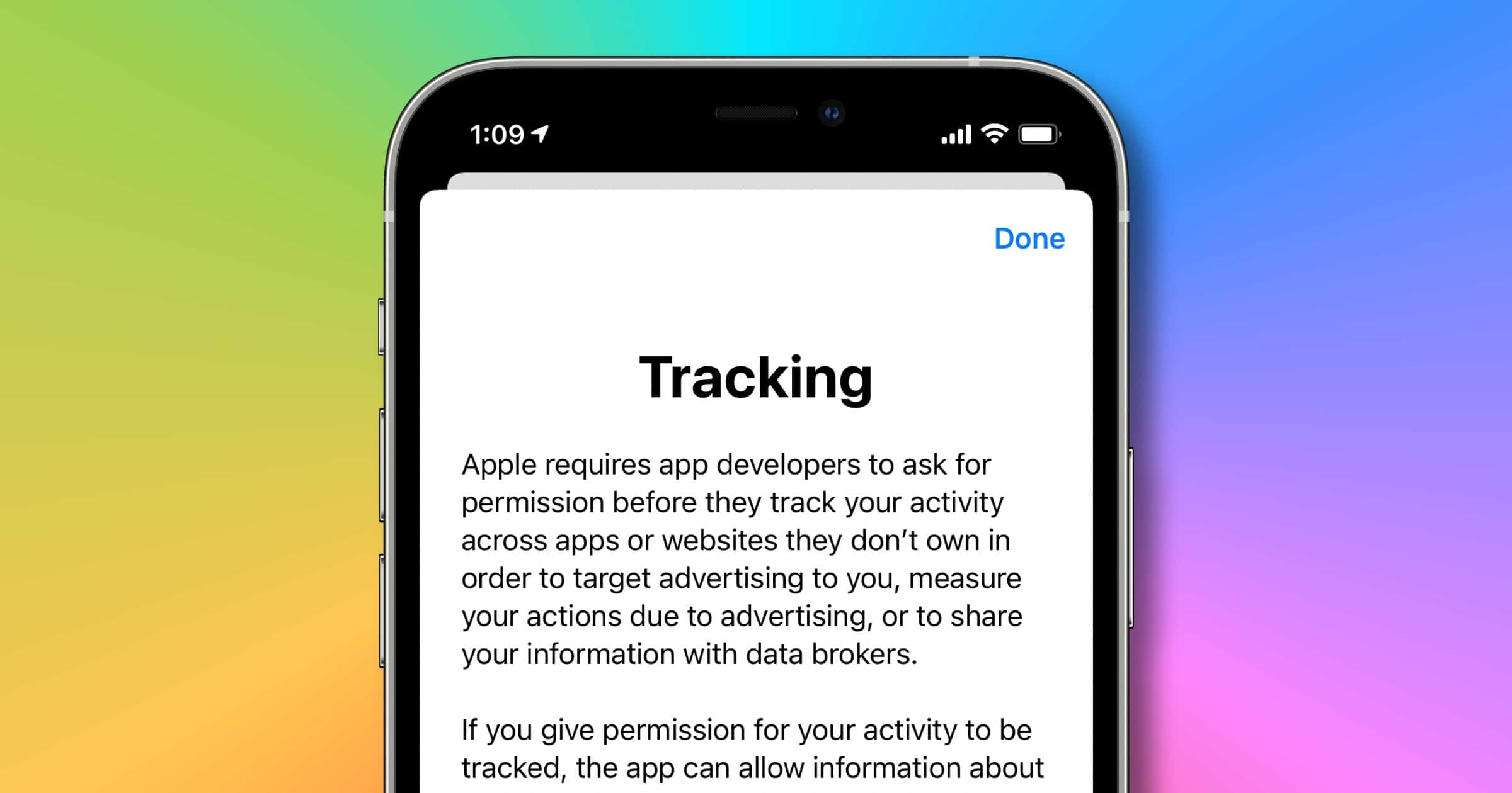 App tracking explanation in iOS 14.5
