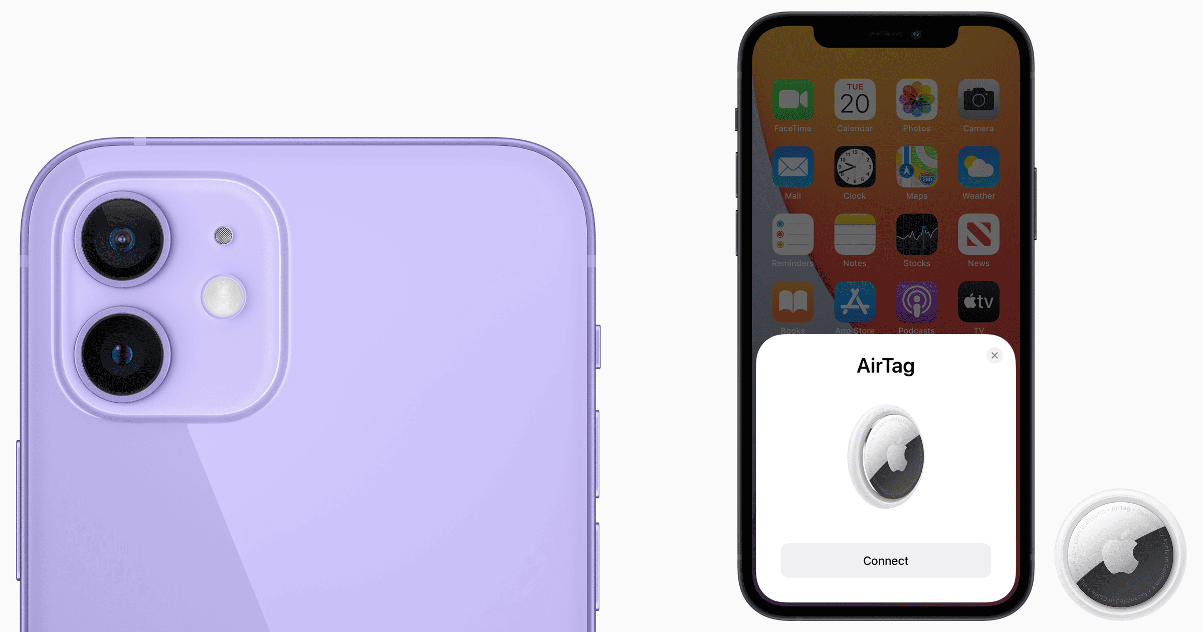 Purple iPhone 12 AirTag
