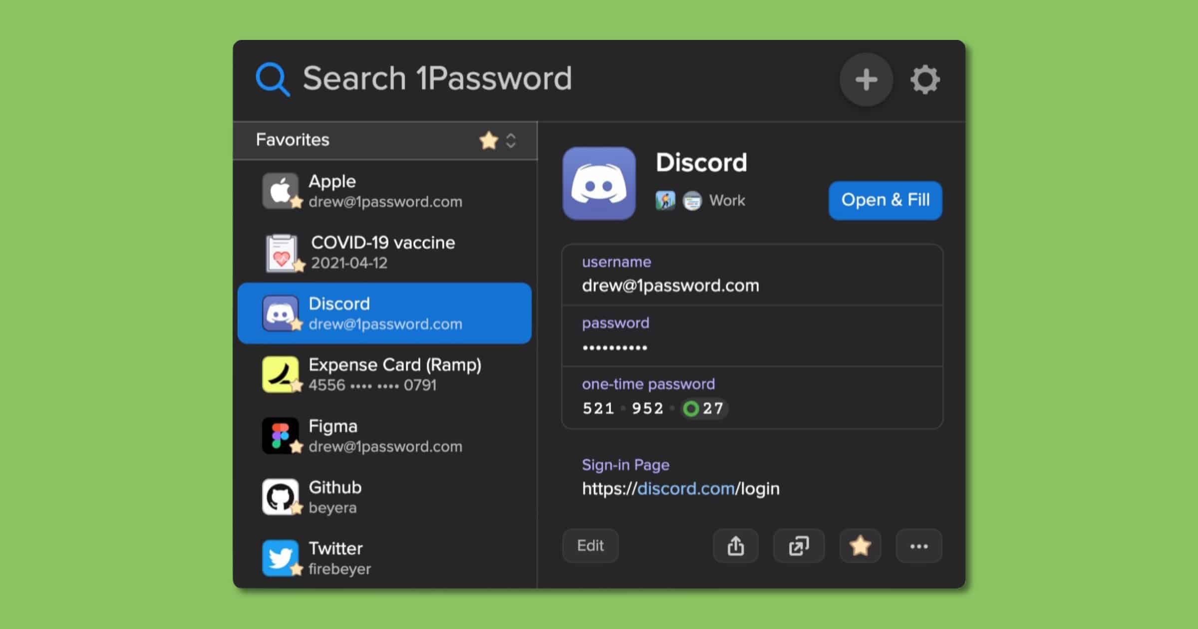 1password extension has dark mode