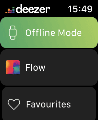 Deezer Offline Listening Apple Watch