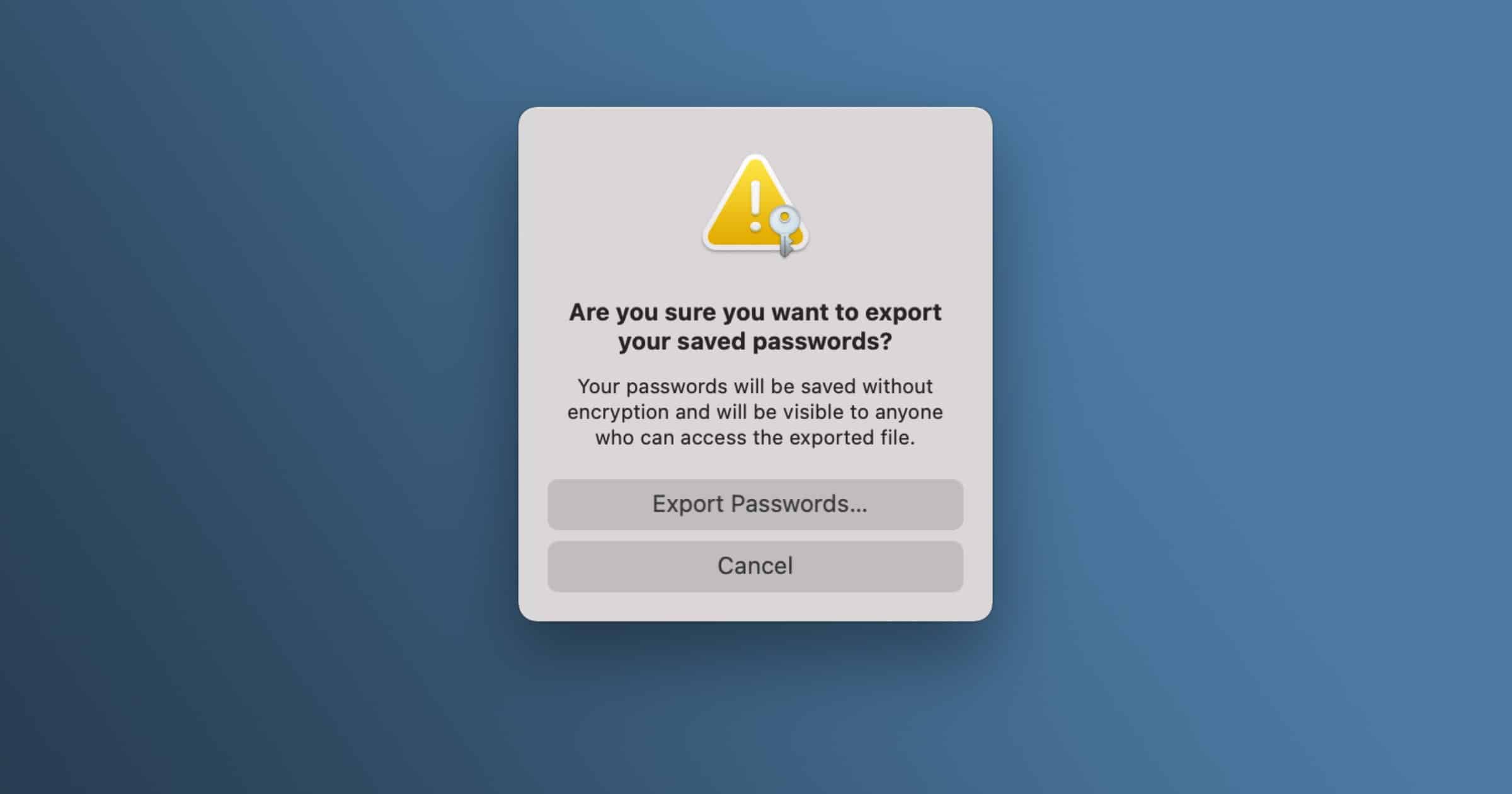 safari export passwords