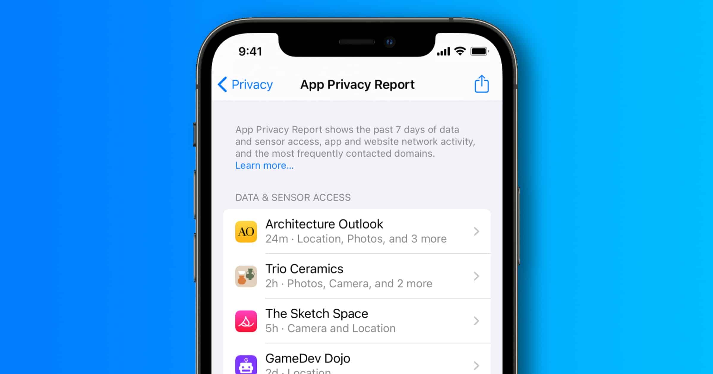 iOS 15 app privacy report