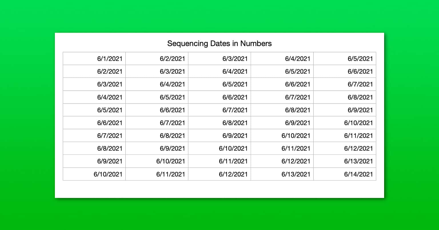 How To Use Numbers To Automatically Sequence Dates How to use numbers to automatically sequence dates