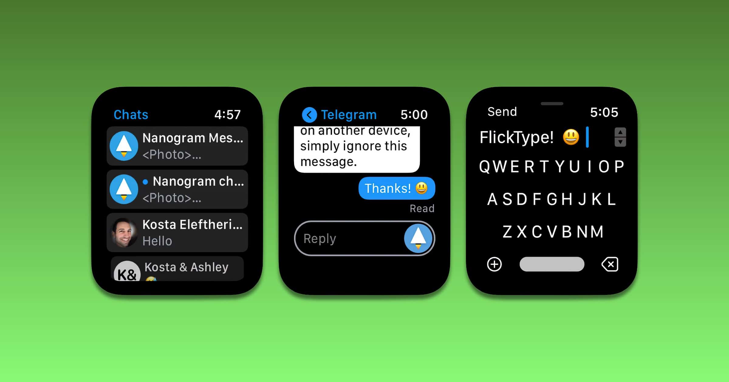 New App ‘Nanogram’ is a Telegram Client for Apple Watch