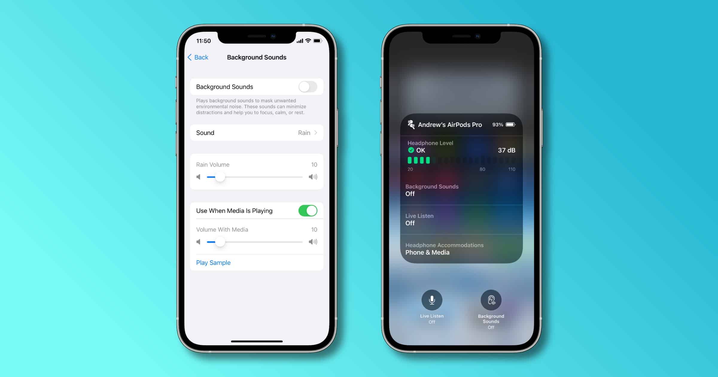 iOS 15 Adds Built-In Relaxation Sounds Called ‘Background Sounds’