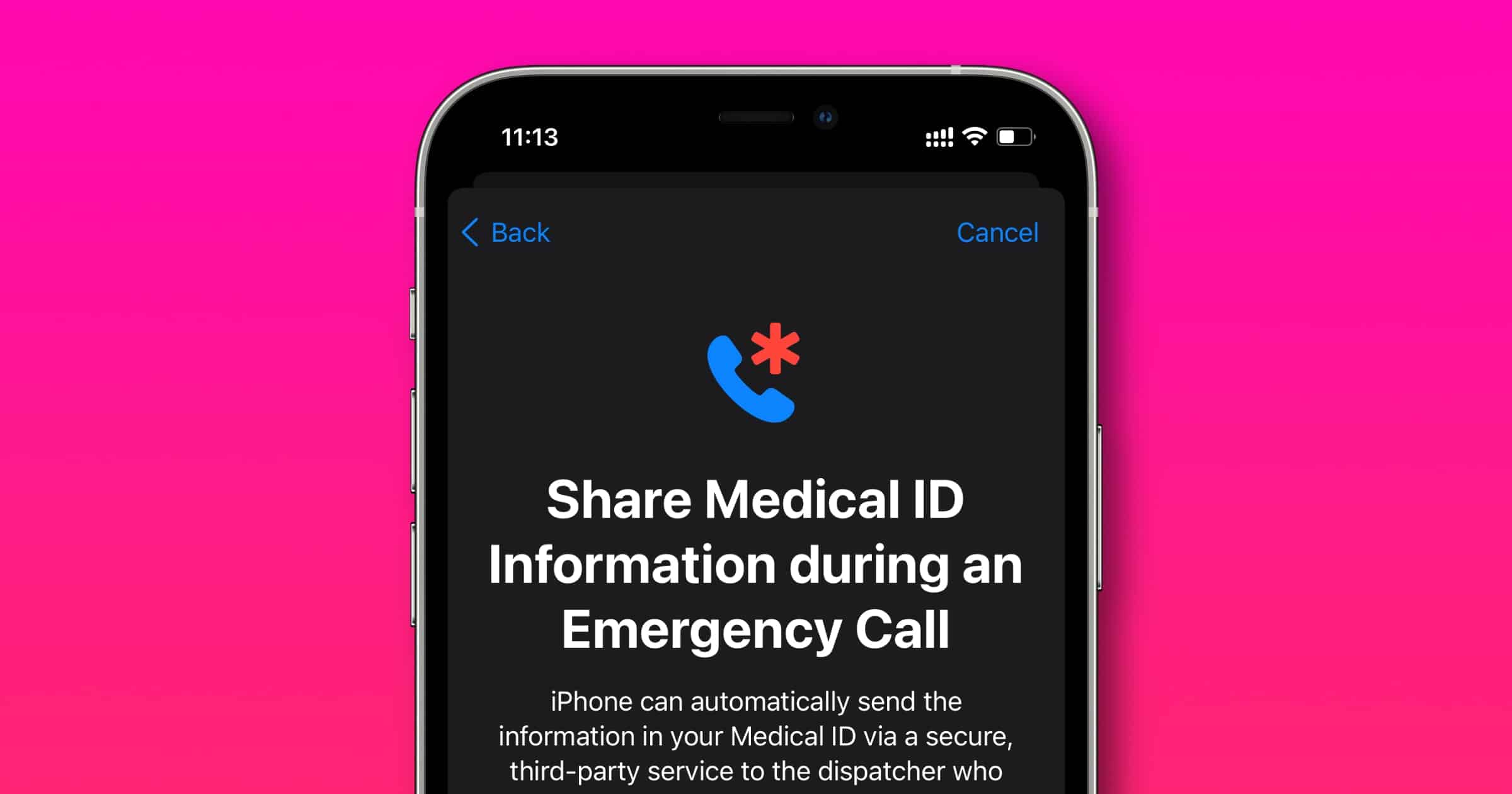 iOS 15 share medical ID