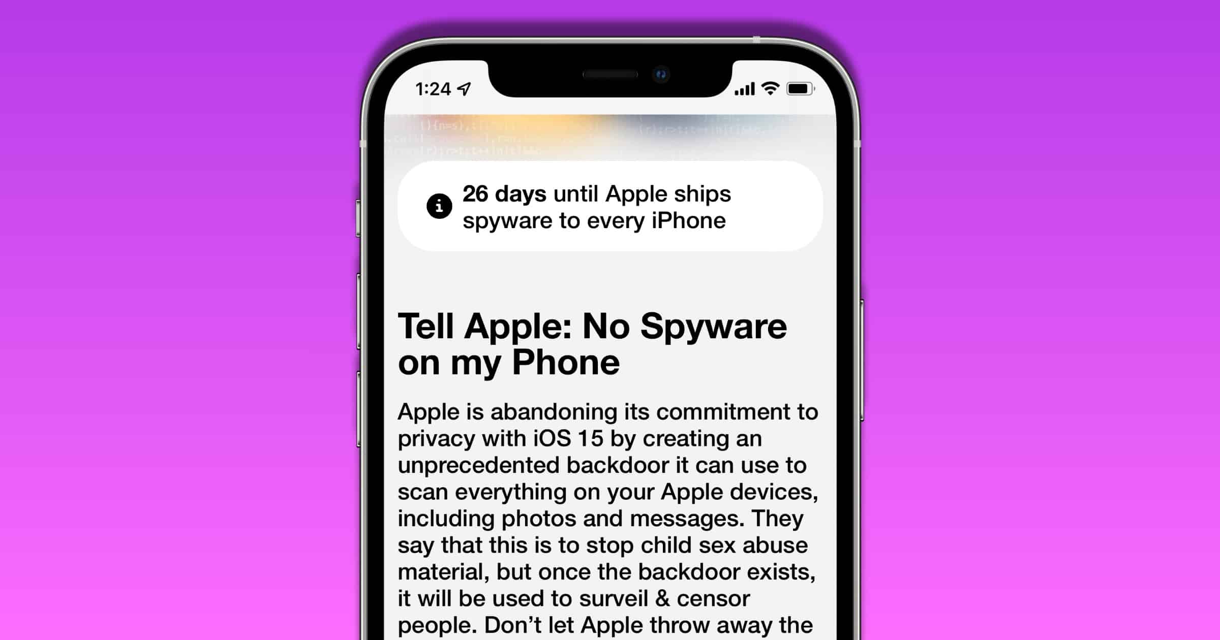 Apple CSAM privacy petition