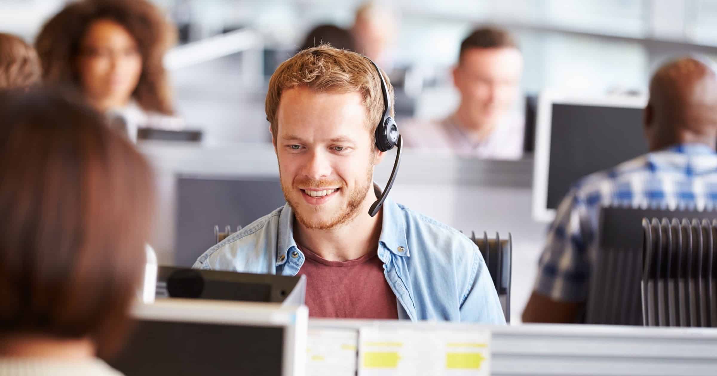 Man working in a call center