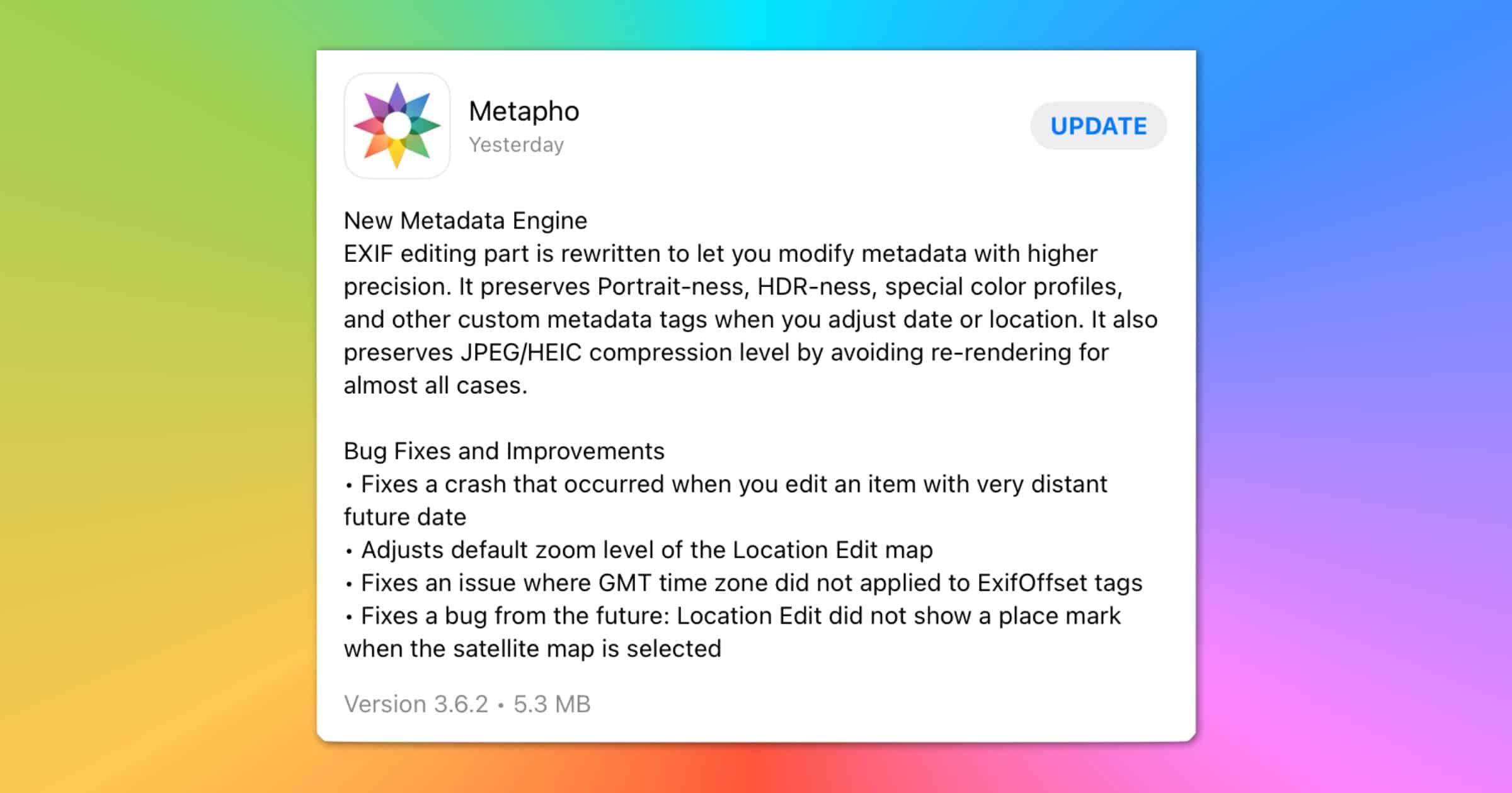 Metadata Editor ‘Metapho’ Has a New EXIF Engine