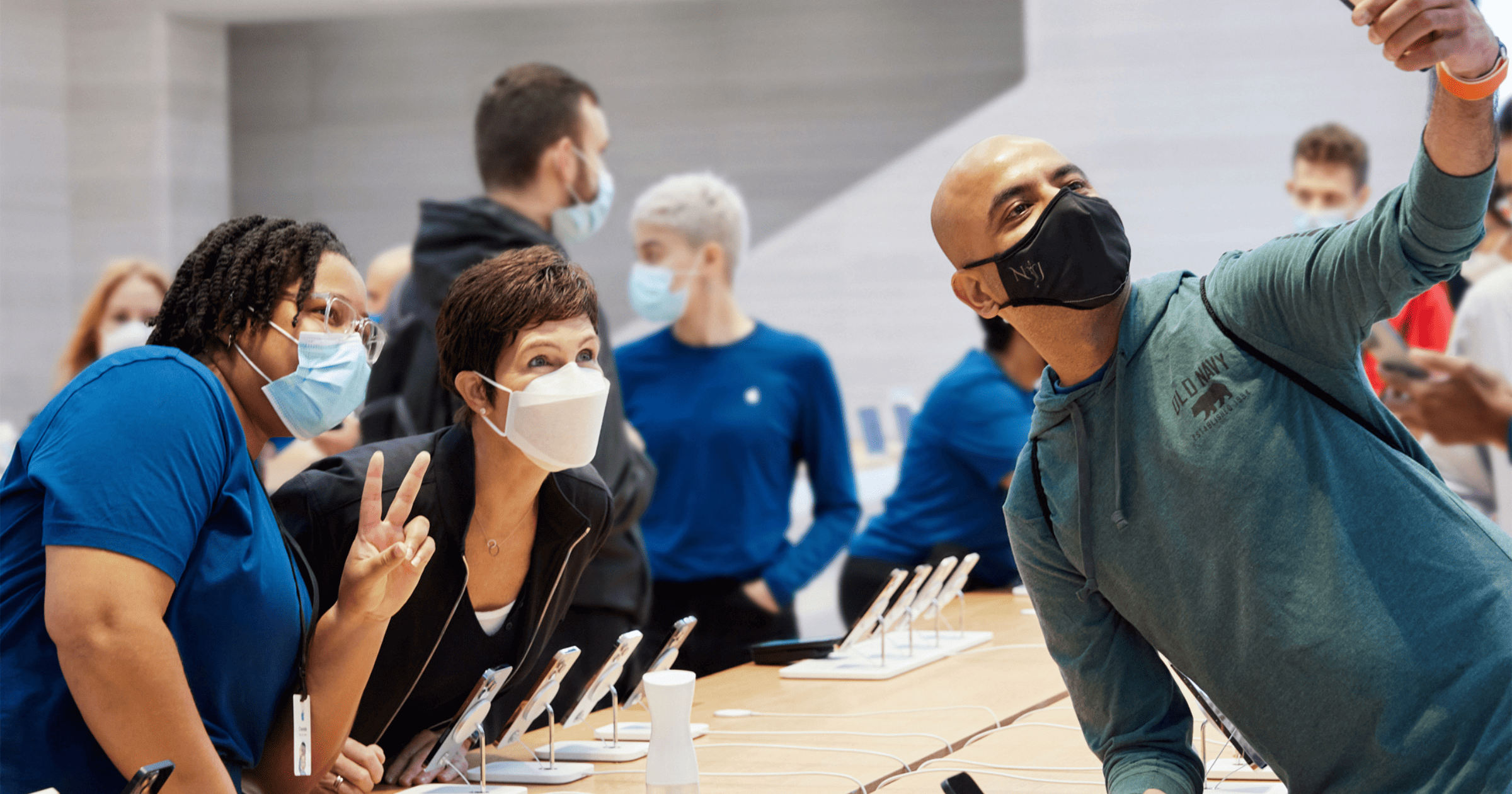 Deirdre O’Brien at Apple Store Fifth Avenue for iPhone 13 launch